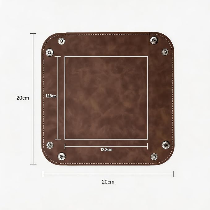 Valet Tray Desktop Storage Organizer – Vegan Leather Catchall Bedside Vanity Tray Nightstand Caddy Holder for Remote Controller, Watch, Keys, Phone, Wallet, Coin, Jewelry, Stone Brown