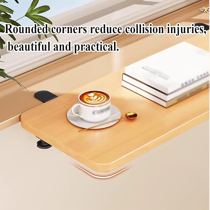Clamp On Desk Extender, 90 Degree Foldable Desktop Extension Board, Ergonomic Keyboard Tray Extender for Office Desk, Dining Table, Window Sill & Bookshelf Space Saving Color1 20x80cm (7.9inx31.5in)