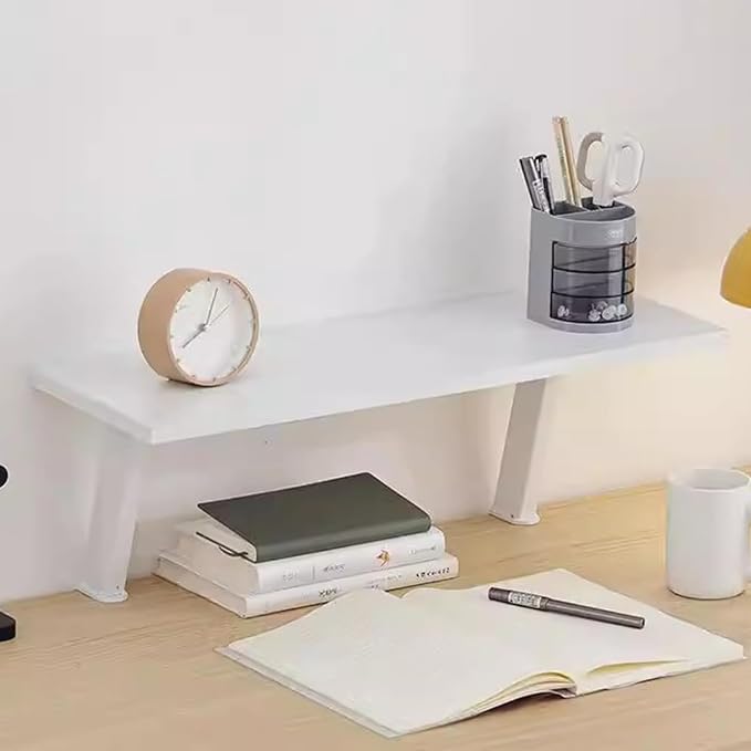 VXHCS Clamp On Desk Organizer Shelf, Desktop Extender Storage Organizer Portable No Drill Required Adjustable Floating Desks Shelf for Home Office Dorm Workstation and Study Space(23.6"x7.9")