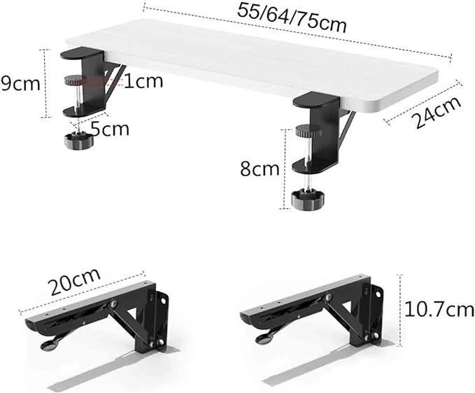 Computer Desk Extender, Foldable Desk Extension Shelf Desk Extension Tabletop for Any ...(Color:A,Size:64 * 24cm)