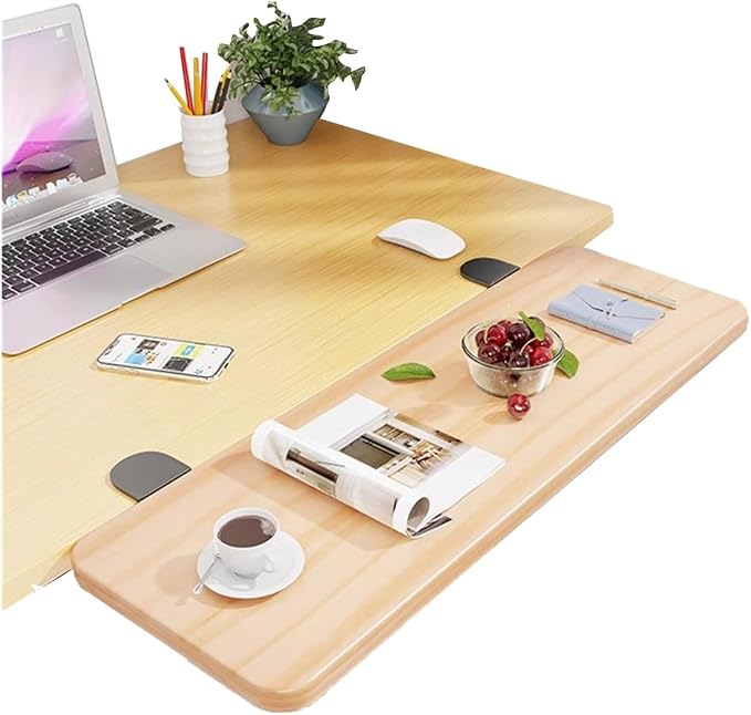 Ergonomic Clamp on Desk Extender Tray for Bookshelf, Dining Table 90° Foldable Table Extender for Desk Office Desk Extension(Yellow,90 * 20cm)