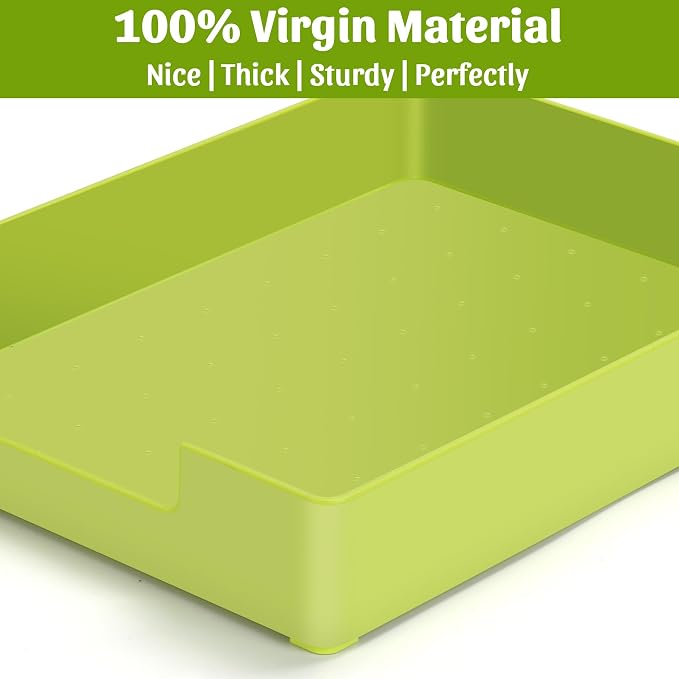Letter-Size Tray Desk Letter Tray Paper Tray, Sturdy Heavy-Duty Plastic Printer Paper Tray, Single-Tier Stackable File Storage Organizer for Office Home (Green)