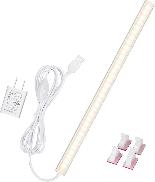 Under Cabinet Lights, 12 Inch Dimmable LED Under Cabinet Lighting, Natural White 4000K, Slim Under-Counter Light Fixtures with Memory Function, Under Counter Lights for Kitchen, Desk Light Bar