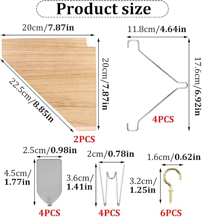 Fabric Wall Cubicle Corner Shelf with Hooks, Wooden Triangular Cubicle Organizer Storage Shelf, Partition Shelf with Hangers for Office Dorm Apartment