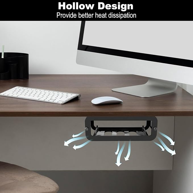 Under Desk Holder for Scarlett Solo 3rd Gen, Acrylic Under Desk Shelf Organizer Under Desk Mount Wall Mount Holder (Black)