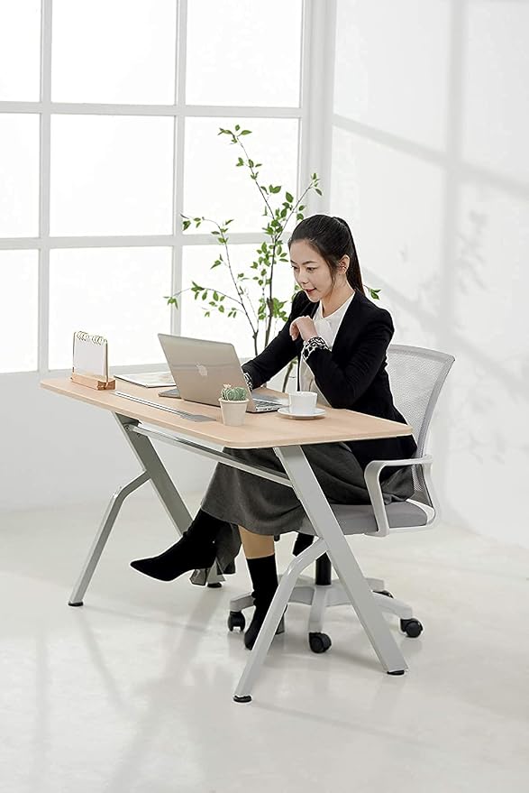ApexDesk Elite Series 60" W Electric Height Adjustable Standing Desk with Matching Color Compact Reception Side Desk (Light Oak Elite & Side Desk)