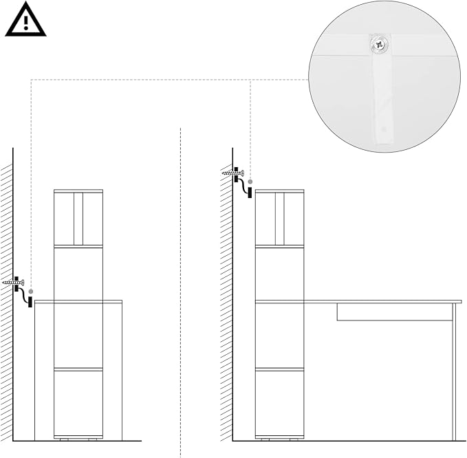 Mondeer 41.7" L Shaped Desk with 4-Tier Storage Shelves, Computer Corner Desk for Study Home Office Living Room (White)