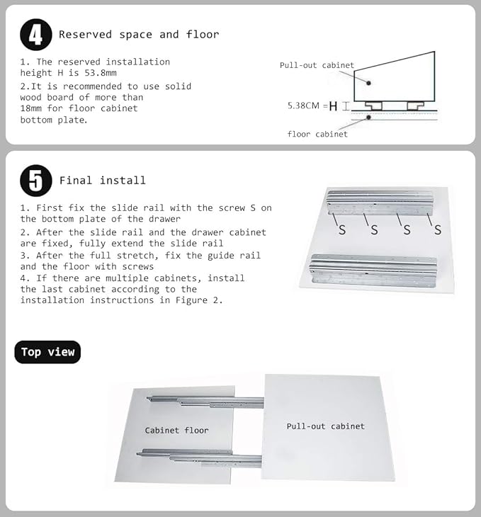 YENUO Undermount Heavy Duty Drawer Slides Full Extension Bottom Mounted 16 24 32 40 Inch Hidden Under Ball Bearing Metal Rails Track Guide Glide Runners 250 Lb 1 Pair (Bottom Mounted, 16 Inch(400mm))
