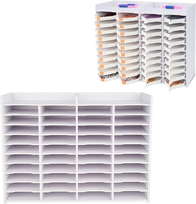Krafetto 40 Grids Diamond Painting Tray Organizer Holder Drill Pen & Multi-Boat Tray Storage Rack Art Diamond Painting Accessories Kits, for Big Size Trays