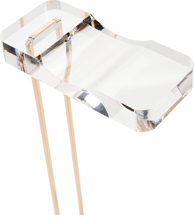 RUSSELL+HAZEL Acrylic Headphones Stand with Gold Hardware, Clear Headset Holder & Desk Accessory for Home Office Workspace Organization, 4" x 5" x 10.5"
