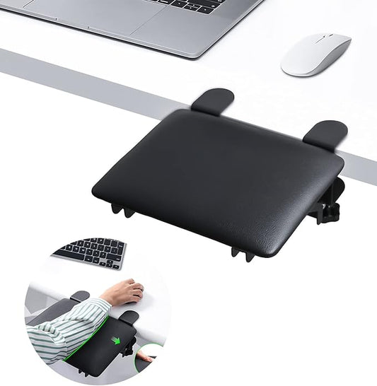 eulps Foldable Arm Rest for Desk, Clamp-On Desk Arm Support Pad with Soft PU Leather Cushion, Ergonomic Wrist & Forearm Rest for Computer Typing, Mouse Use, Gaming, Home Office
