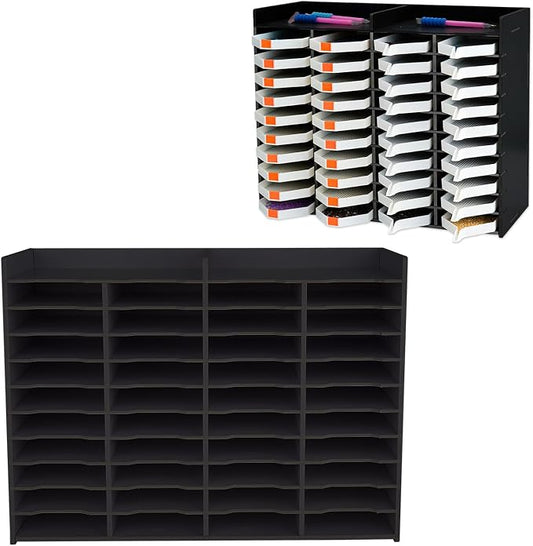 Krafetto 40 Grids Diamond Painting Tray Organizer Holder Drill Pen & Multi-Boat Tray Storage Rack Art Diamond Painting Accessories Kits, for Big Size Trays, Black