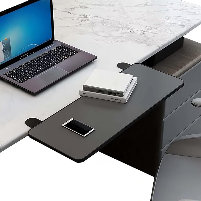 Ergonomic Clamp-On Desk Extender Tray - Foldable Computer Arm Support & Wrist Rest - No-Drill Space Saver for Home Office & Keyboard