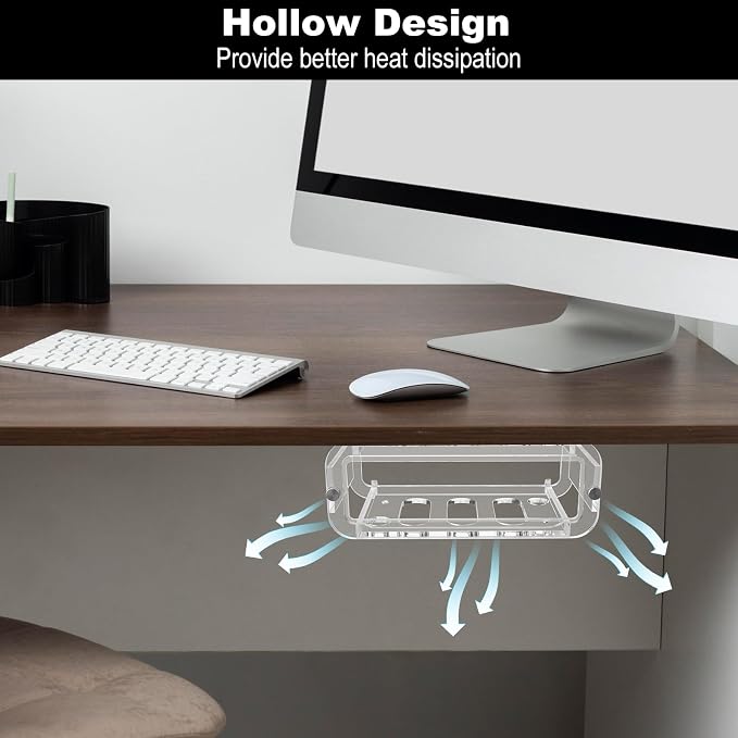 Under Desk Holder for Scarlett Solo 3rd Gen, Acrylic Under Desk Shelf Organizer Under Desk Mount Wall Mount Holder (Transparent)