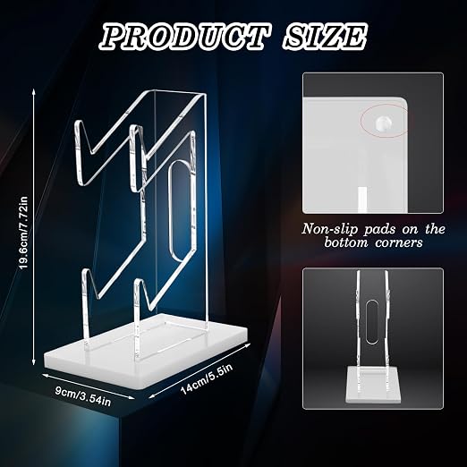 FYY Game Controller Holder 2 Tiers - Universal Dual Controller Stand with Headphone Holder, Acrylic White Display Stand Compatible with Nintendo Switch Xbox PS5 PS4, Desk Mount