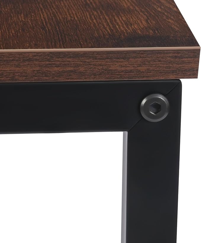 Corner Desk Small Desk with Outlets Corner Table for Small Space, Corner Computer Desk with USB,Brown