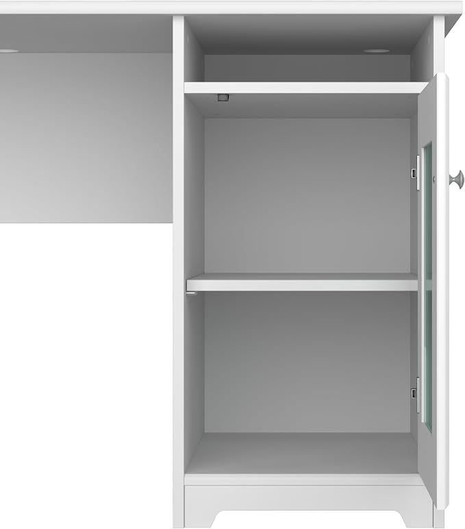 Bush Home Cabot Desk Return with Storage, White