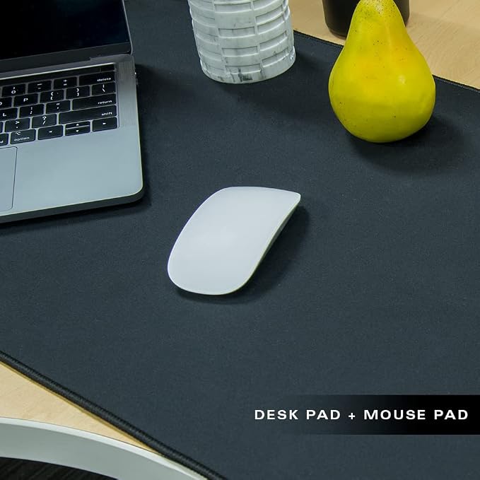Con-Tact Brand XL Gaming Mouse Pad | Corner Desk Stitched Edges Extended Mousepad | Non-Slip Water Resistant Keyboard Mat | Deskpad for Gamer, Home & Office 36.22" x 15.74in | L Shape (Black)