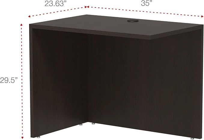 Alera ALERA Valencia Series Reversible Return/Bridge Shell, 35W X 23.63D X 29.5H, Espresso