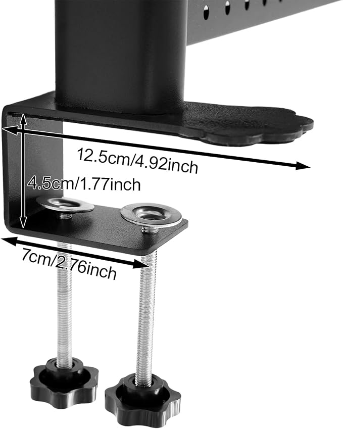 Clamp-On Pegboard Desk Organizer, 2-Tier Clamp On Desk Shelf with Hooks, Office Accessory Organizer for Books, Office Supplies & DIY Storage, 16.5lbs Capacity, 39.37" x 37.4", Black