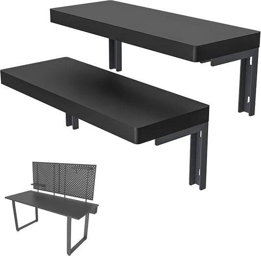 Dezctop D-Board Shelves Organizer Accessories, Quick-Mount for Bifrost Series Computer Desk Home Office Table Declutter Storage, HDF Sheet Shelves, Black