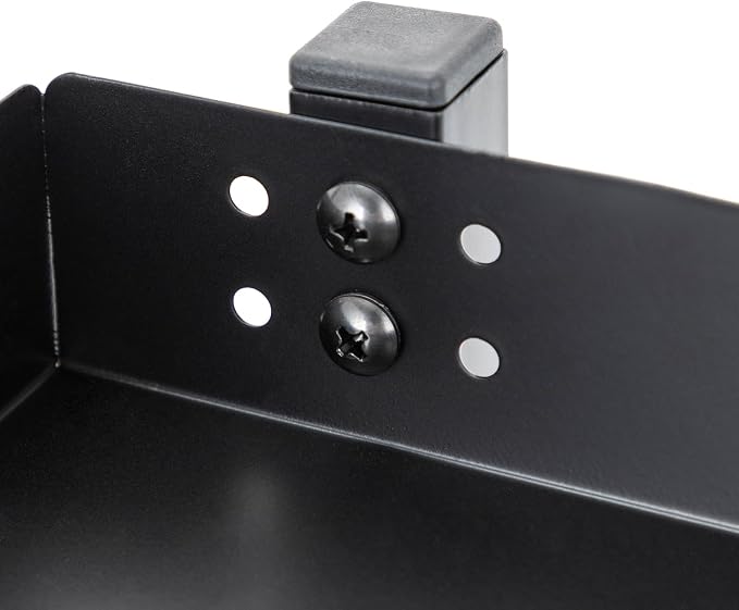 Clamp on Desk Shelf, 2 Tier Desk Extender Side Table with Adjustable Metal Storage Tray Capacity 22 lbs for Offices, Bedrooms, Living Rooms (Black)