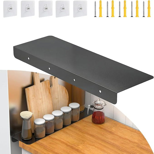 Metal Kitchen Refrigerator Gap Partition Countertop Gap Extension Board, Refrigerator Side Partition, Gap Covers Between Countertop And Walls, No Drill (Black, 23.6 * 5.9inch)