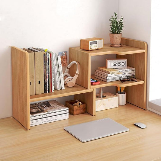 Customizable Multi Layer Desk Organizer for Home, Office Organizers and Storage, Corner Bookshelf on The Desk (Color : Right corner, Size : Yellow)