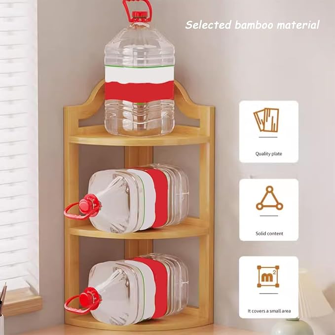 Desktop Bookshelf, Corner Shelf, Space-Saving Desk Storage Rack, Open Bookcase for Organization in Home or Office, 3-Tier Design