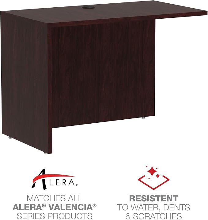 Alera Valencia Series Reversible Return/Bridge Shell, 42 x 23-5/8-Inch, Mahogany