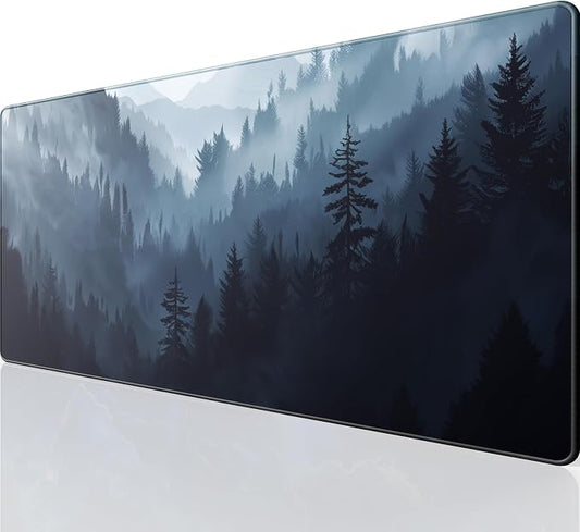 KTRIO Large Gaming Mouse Pad, Desk Mat, 31.5 x 11.8 in, Cloud Forest, XL | Smooth Micro-Weave Surface, Artistic Pattern Design, Non-Slip Rubber Base, Durable Stitched Edges, Office & Home Use