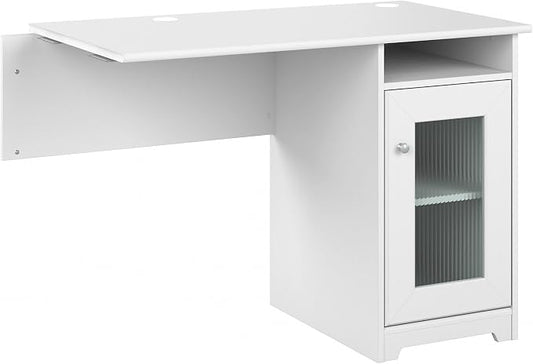 Bush Home Cabot Desk Return with Storage, White