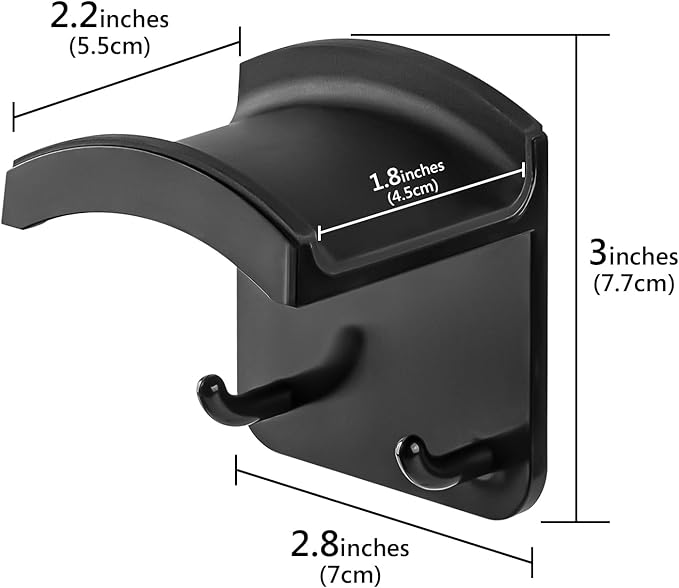 GEEKRIA Gaming Headphone Hook Holder, Wall Mount Headset Stand, Compatible with Bose, Sony, Sennheiser, AKG, JBL, Beats, Suitable for Home, Office, Recording Studio (Black)