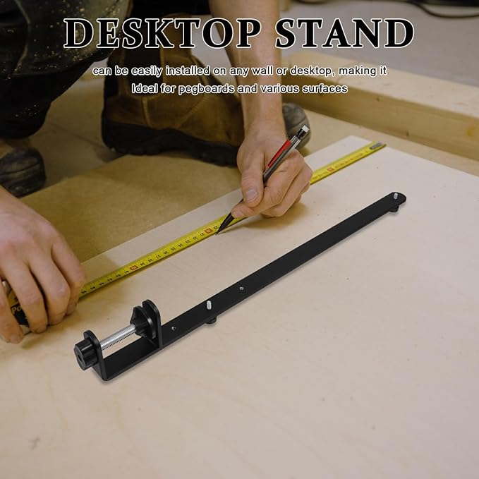 2Pcs Desk Clamp, Metal Pegboard Fixing Mount Extended Version, Black Desk Mount Bracket for Office Game Home Desktop Accessories Bracket