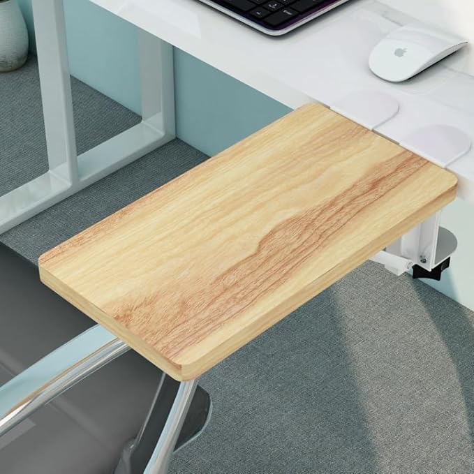Foldable Desk Extender Tray with Clamp-On Mount for Office and Home Use, Ergonomic Arm and Wrist Support