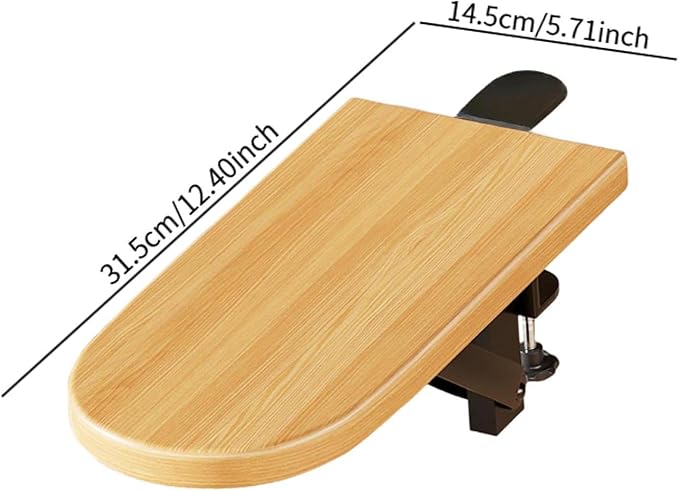 Desk Extension Tray Clamp on Desk Shelf Side Table Workstation Organizer Foldable Space Saving for Home Office, White