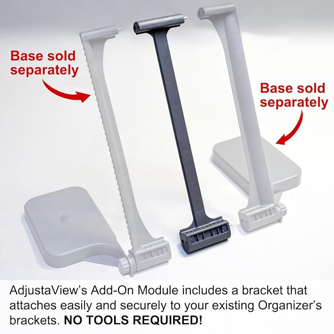 Ultimate Office AdjustaView 10-Pocket Desk Reference Organizer Add-On with Easy-Load Pockets (Add-On Module Only) (Colored Pockets)