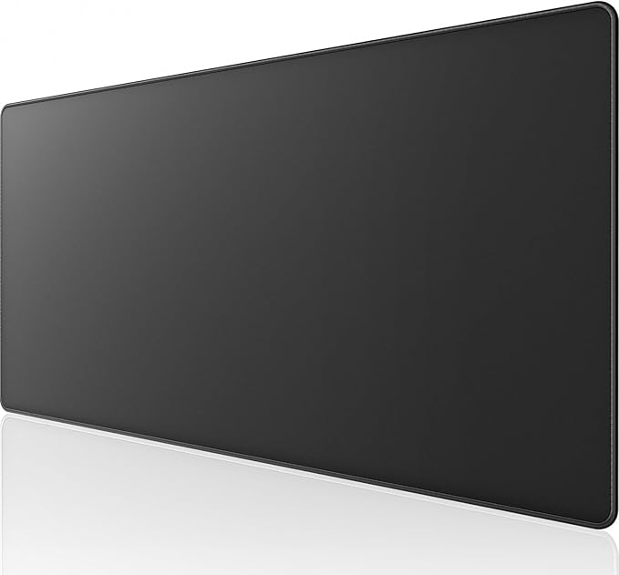 KTRIO Oversized Gaming Mouse Pad Desk Mat for Gamer, 47.3" x 23.6", Black | Full Desk Coverage, Superior Micro-Weave Cloth, Non-Slip Rubber Base, Durable Stitched Edges, Water-Resistant Coating