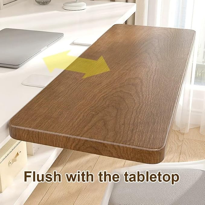 Foldable Desk Extension Tray,Drill-free Clamp-on Storage for Desk Sides,Suitable for Desktops,Offices,and Home Use,High Weight Capacity(70cm/27.6in)