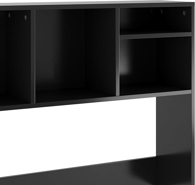 EMMA + OLIVER Freesia Cubby Organizer for Desktop, Storage or Display Shelf Ideal for Dorm Room, Home Office and Gaming Areas, 37" W, Black