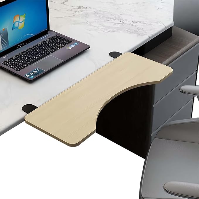 Zero-Stress Computer Armrest Support - Clamp-On Wrist & Elbow Platform - Foldable Ergonomic Desk Extender