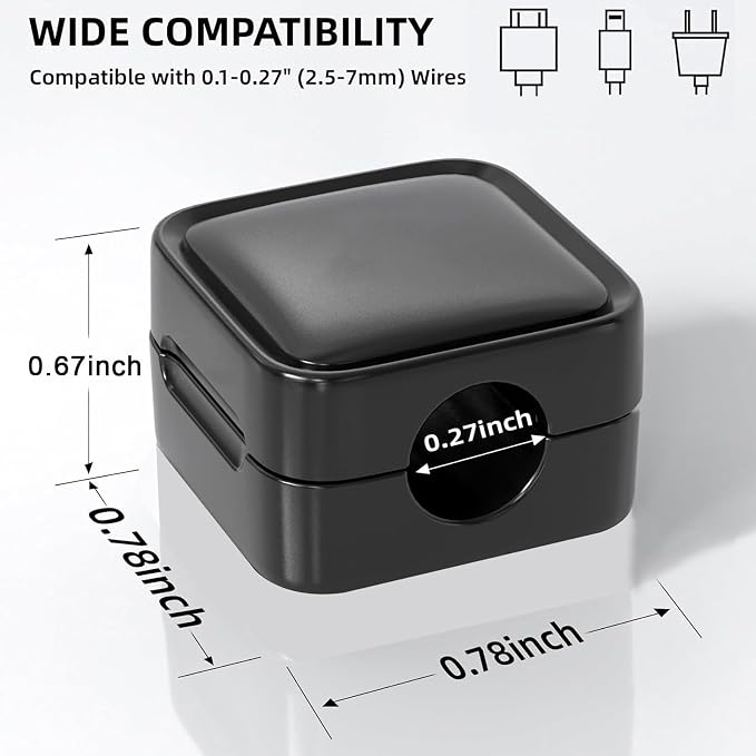 IFNOW 6 Pack Magnetic Cable Clips for Nightstand Black and White Self Adhesive Cord Holder Adjustable Clip for Desk, Nightstand, Phone Charger, Computer, Home, Office, Car