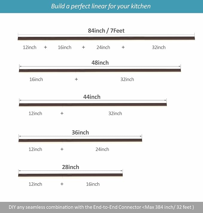 Leetdud Under Cabinet Lighting Plug in, 32 Inch 2 Pcs, Linkable AC120V 3CCT 3000K/4000K/5000K Ultra Slim, LED Under Cabinet Lights for Counter Light, Kitchen, Shelf, Sink, Workshop, Desk, Bronze