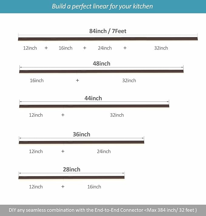 Leetdud Under Cabinet Lighting Plug in, 16 Inch 2 Pcs, Linkable AC120V 3CCT 3000K/4000K/5000K Ultra Slim, LED Under Cabinet Lights for Counter Light, Kitchen, Shelf, Sink, Workshop, Desk, Bronze