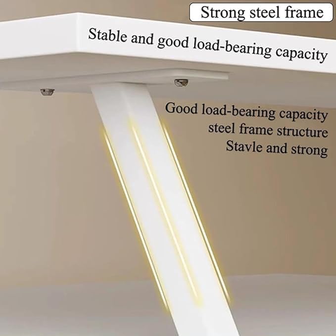 Clamp On Desk Organizer Shelf White, Above Desk Storage Extension Portable No Drill Required Bookcase Clamp Rack for Home Office Dorm Workstation and Study Space (White, 23.6x7.8 in)