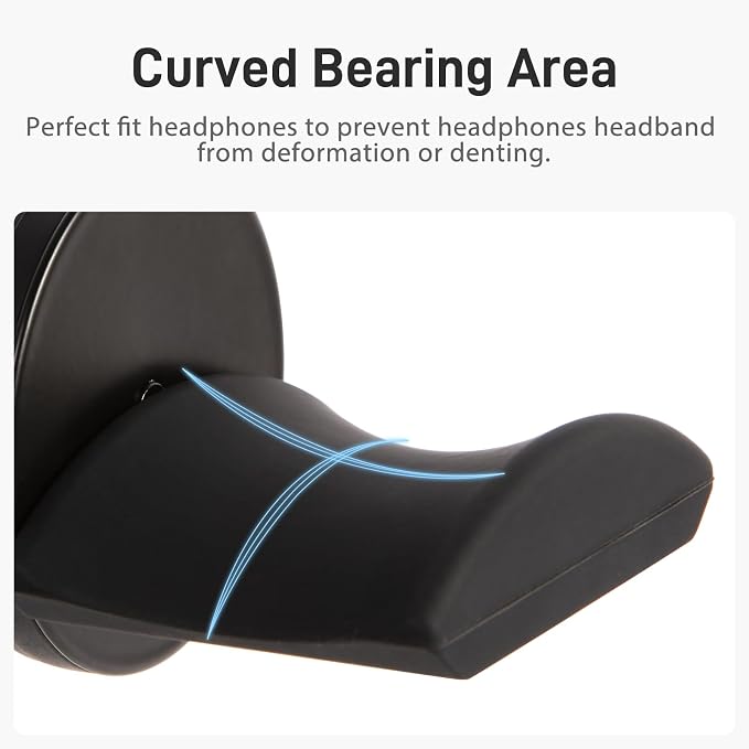 Magnetic Headphone Holder, up to 30lbs, Headset Hooks, Headphone Hanger for Desk & Table, Headphone Mount Stand with Rubber Pad, Compatible with All Computer/Gaming Headsets