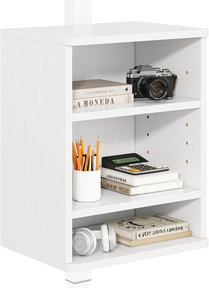 IBUYKE Under-Desk Storage Cabinet Adjustable Cabinet Fits with Standing Desks & Any Desk Legs Clamp-on Shelf for Office and Gaming Room for Elevating Your Workspace UTMZ012W