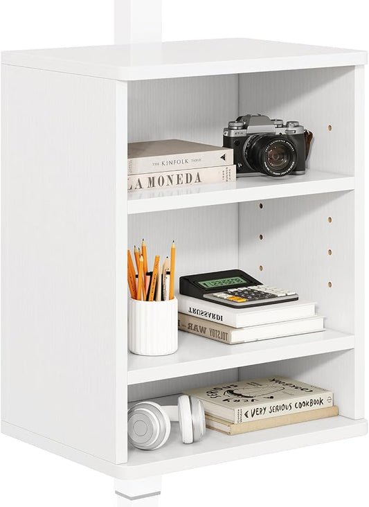IBUYKE Under-Desk Storage Cabinet Adjustable Cabinet Fits with Standing Desks & Any Desk Legs Clamp-on Shelf for Office and Gaming Room for Elevating Your Workspace UTMZ012W