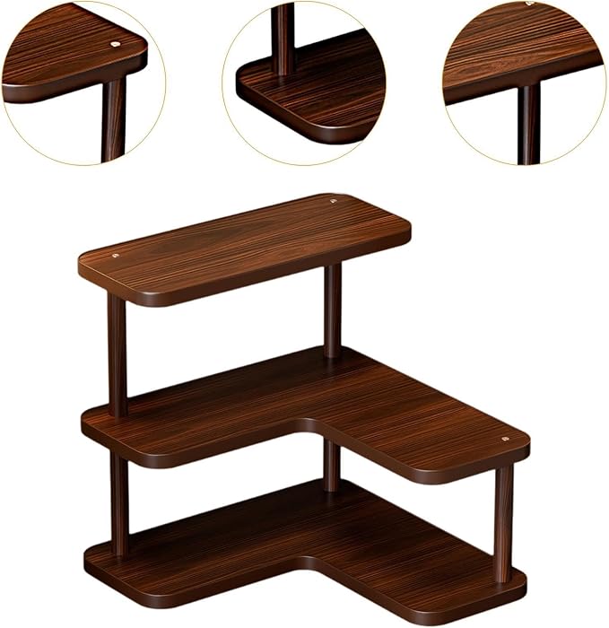 Fenteer Corner Shelf Stand for Desk Corner Desk Organizer for Restaurant Kitchen