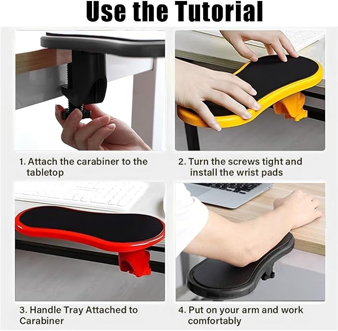 Ouliget Arm Rest Support for Desk,180° Rotating Adjustable Computer Desk Armrest Extender,Desk Arm Wrist Rest Shelf Ergonomic Fatigue Relief Arm Rest
